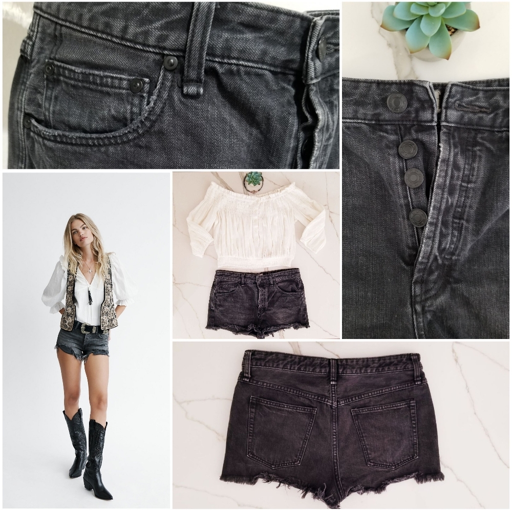 Free People High-waisted Button Fly Shorts - Picture 4 of 10